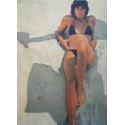 Poster Vrouw in de schaduw van de vespa