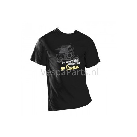 Vespa T-Shirt heren in Cadeaublik Vintage zwart