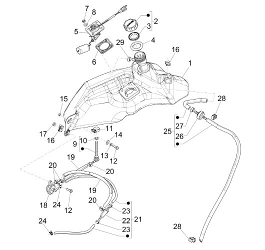 22. Benzinefilter Vespa Primavera/Sprint - Ves-Parts.com - Vespa  Accessoires, Gadgets, Onderdelen, Vintage, Retro - 624522
