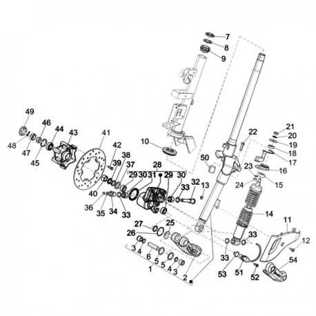 パーツカタログ VESPA sprint GL150ラリー200 PIAGGIO 44. Voorwiellager Vespa Primavera/Sprint origineel - Ves-Parts.com