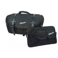 Set: bagagetas Classic 35 liter en klein praktisch tasje midden scooter, zwart