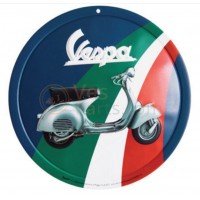 Vespa decoratie, Vespa box collection, tin plate rond, kleurig