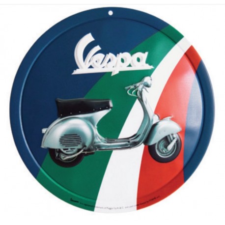 Vespa decoratie, Vespa box collection, tin plate rond, kleurig