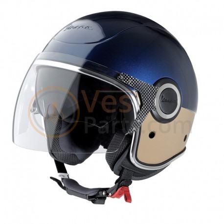 Vespa Helm VJ blauw 222A / beige