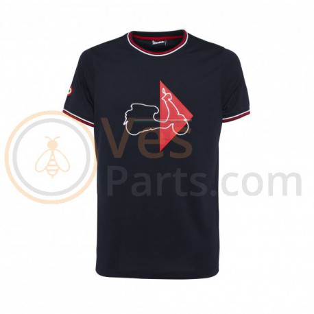 T-shirt Vespa Modernist Donkerblauw
