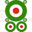 Vespa scooter sticker Tricolore Italie rond target