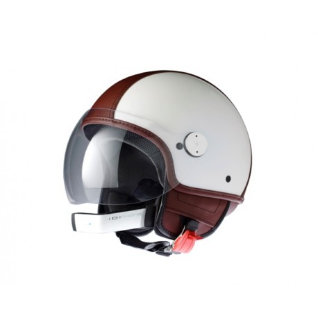 Vespa Helm "Copter" Wit Perla 566 - bruin